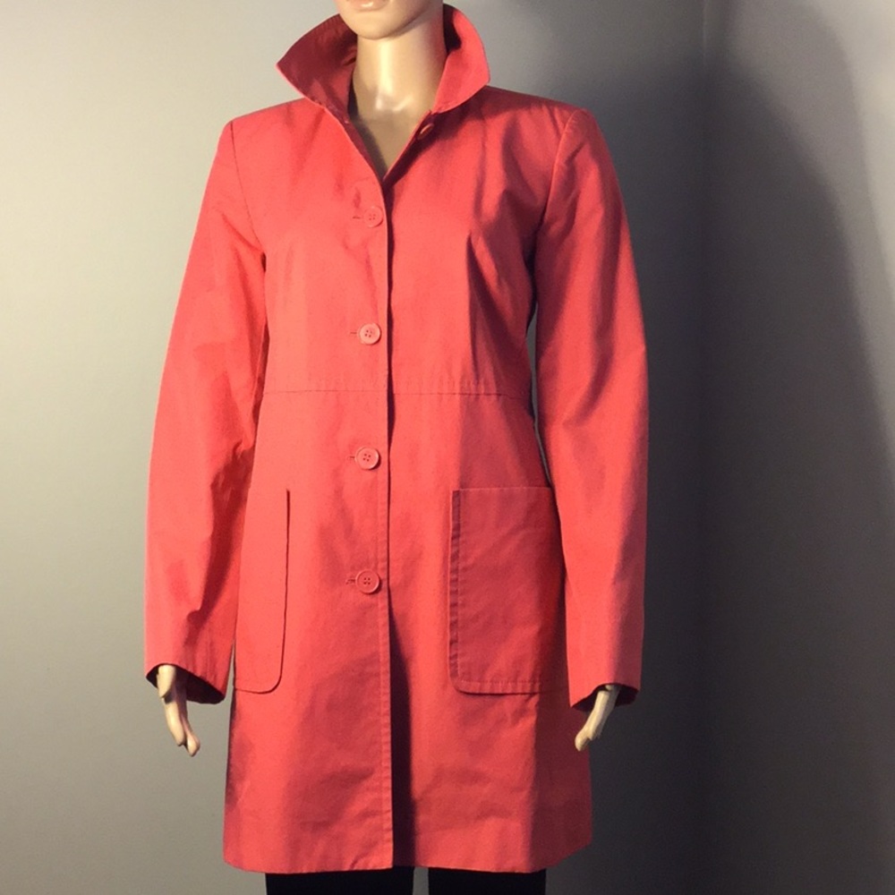 ANN TAYLOR LOFT CORAL/SALMON-PINK RAIN JACKET